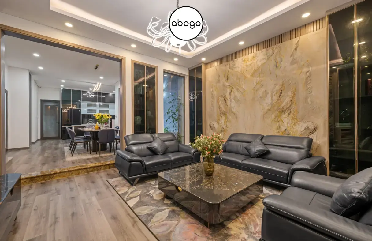 Phòng khách sang trọng tại Khánh Villa Phan Tôn