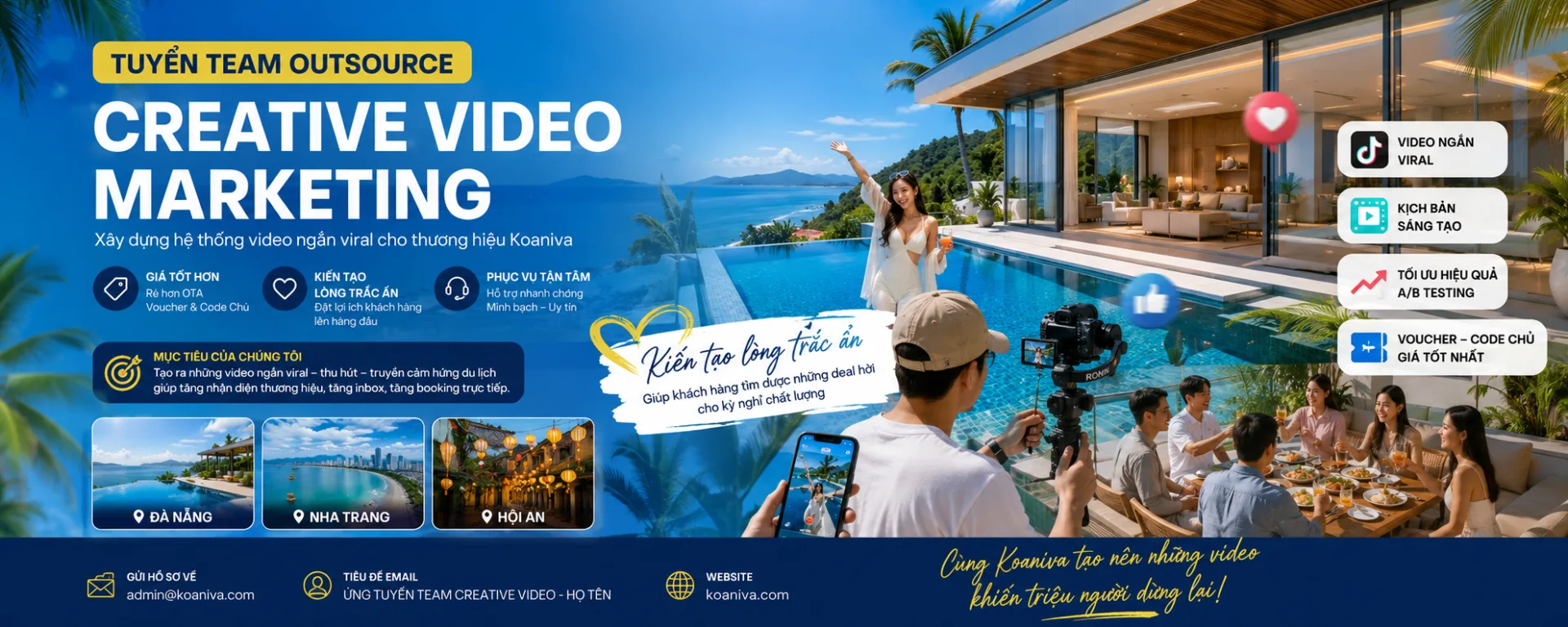 TUYỂN TEAM OUTSOURCE CREATIVE VIDEO MARKETING
