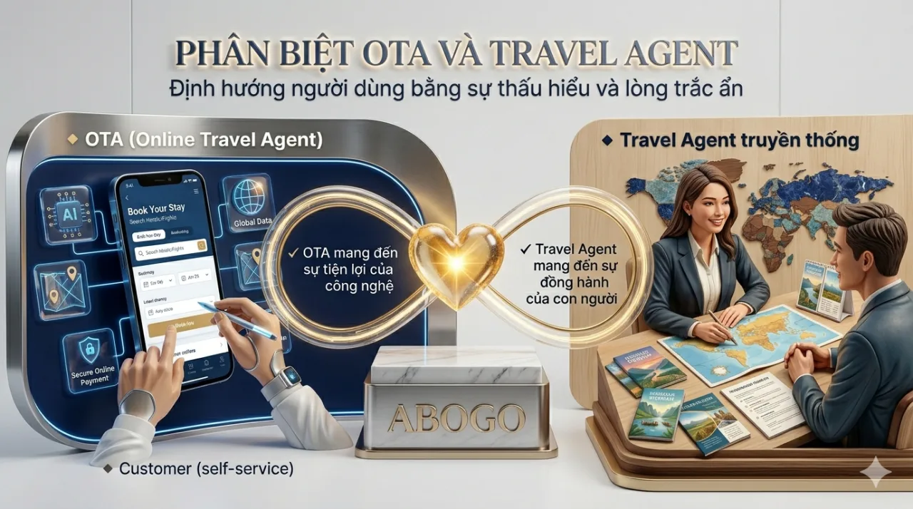 Phân biệt OTA và Travel Agent: Định hướng người dùng bằng sự thấu hiểu và lòng trắc ẩn