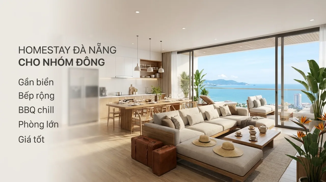 Homestay Đà Nẵng cho nhóm đông: Kinh nghiệm chọn nơi ở rộng, đẹp, riêng tư và đáng tiền