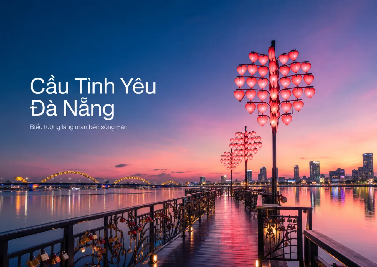 Cầu Tình Yêu Đà Nẵng: Điểm Hẹn Lãng Mạn Bên Sông Hàn Không Nên Bỏ Lỡ