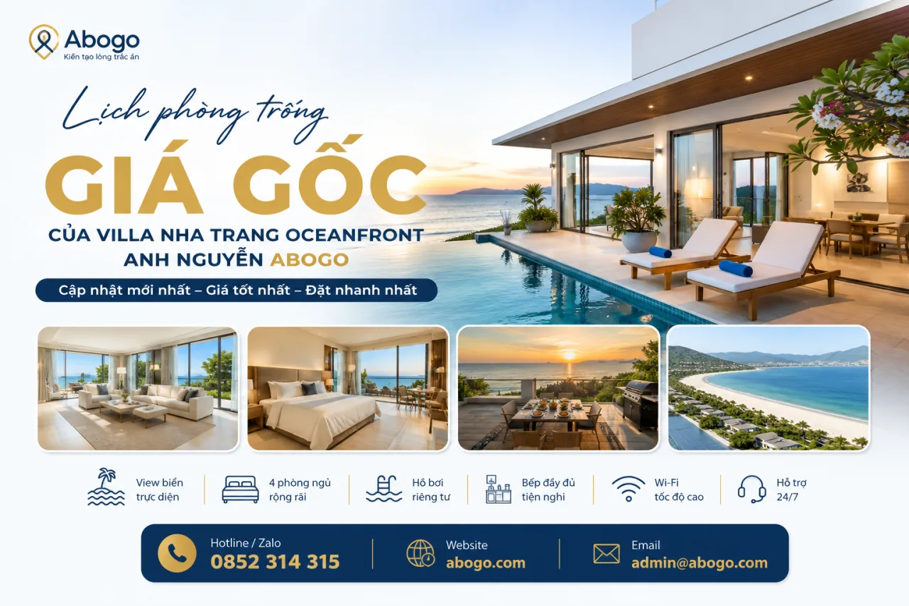 Lịch Phòng Trống Giá Gốc Của Villa Nha Trang Oceanfront Anh Nguyễn Koaniva Mới Nhất 2026