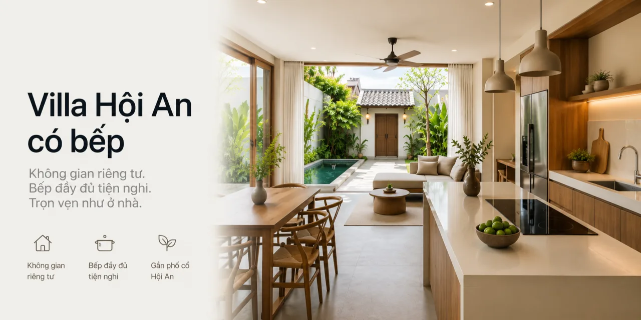 Villa Hội An có bếp: Cách chọn nơi ở riêng tư, ấm áp và đúng nhu cầu cho kỳ nghỉ của bạn