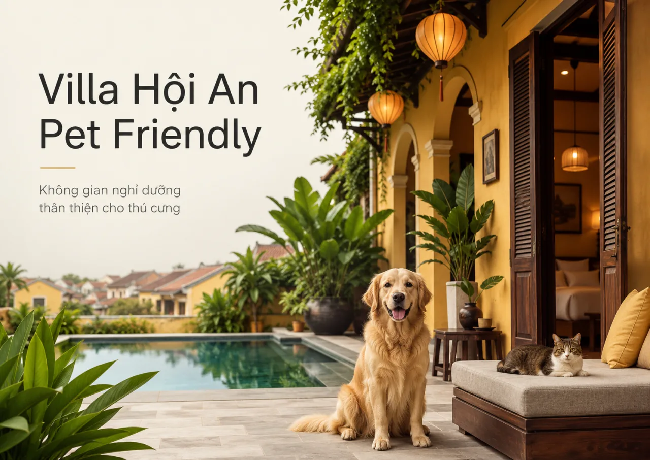 Villa Hội An pet friendly: Kinh nghiệm chọn nơi ở thân thiện cho thú cưng, an toàn cho cả gia đình