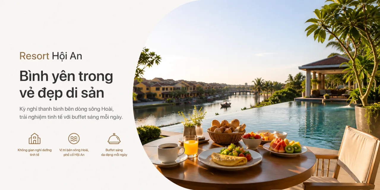 Resort Hội An có buffet sáng: Cách chọn nơi nghỉ thoải mái, đáng tiền và phù hợp nhất cho chuyến đi