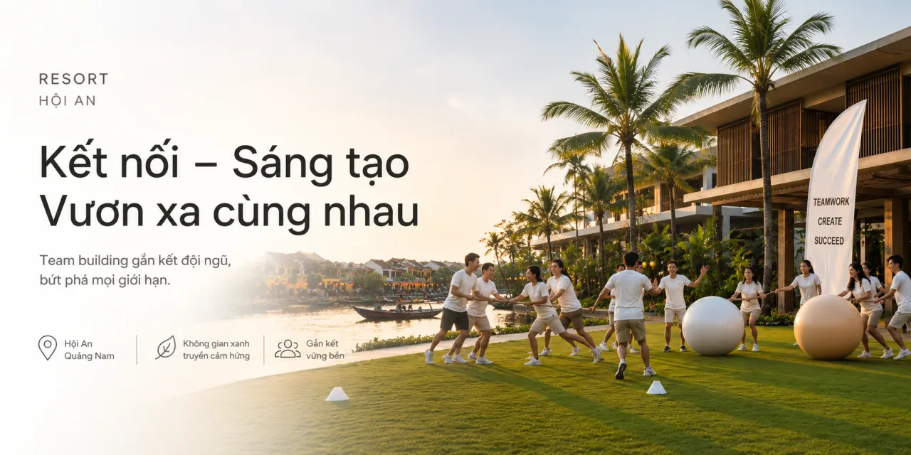 Resort Hội An tổ chức team building: Gợi ý chọn địa điểm đẹp, tiện nghi và giàu trải nghiệm cho doanh nghiệp