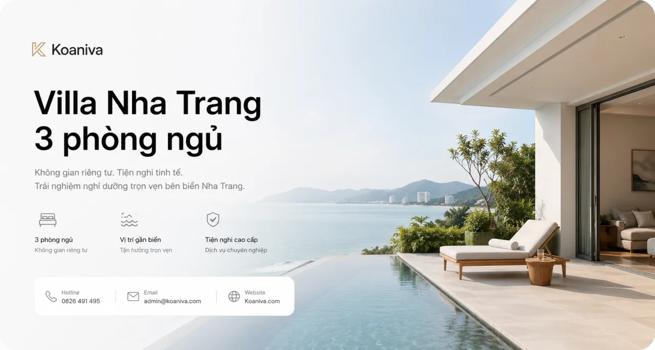 Villa Nha Trang 3 phòng ngủ: Lựa chọn riêng tư cho gia đình và nhóm bạn