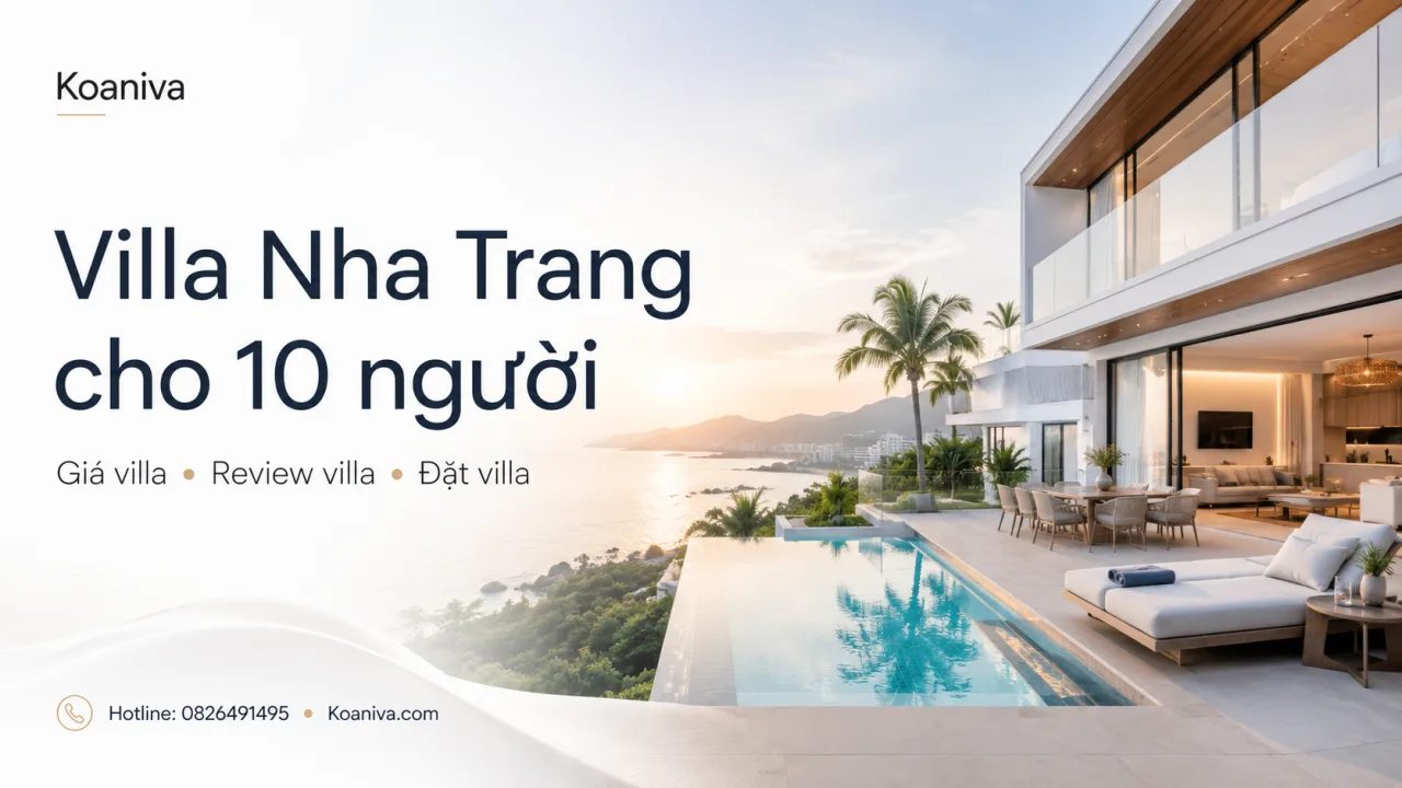 Villa Nha Trang cho 10 người: Kinh nghiệm chọn căn phù hợp, bảng giá và hướng dẫn đặt phòng