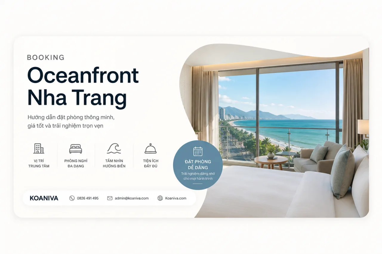 Booking Oceanfront Nha Trang: Hướng dẫn đặt phòng giá tốt, chọn hạng phòng phù hợp và kinh nghiệm lưu trú đầy đủ