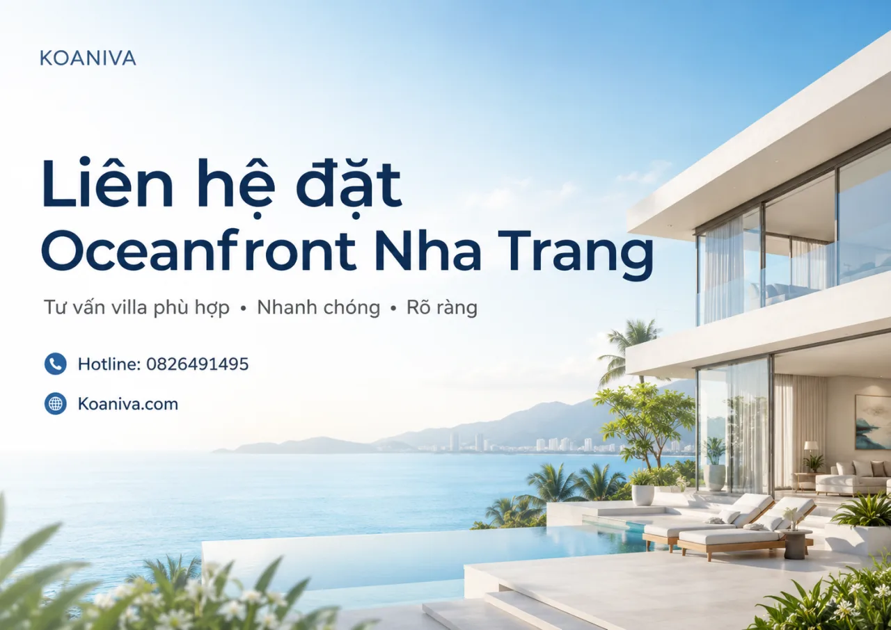 Liên hệ đặt Oceanfront Nha Trang nhanh chóng, minh bạch và hỗ trợ tận tâm cùng Koaniva
