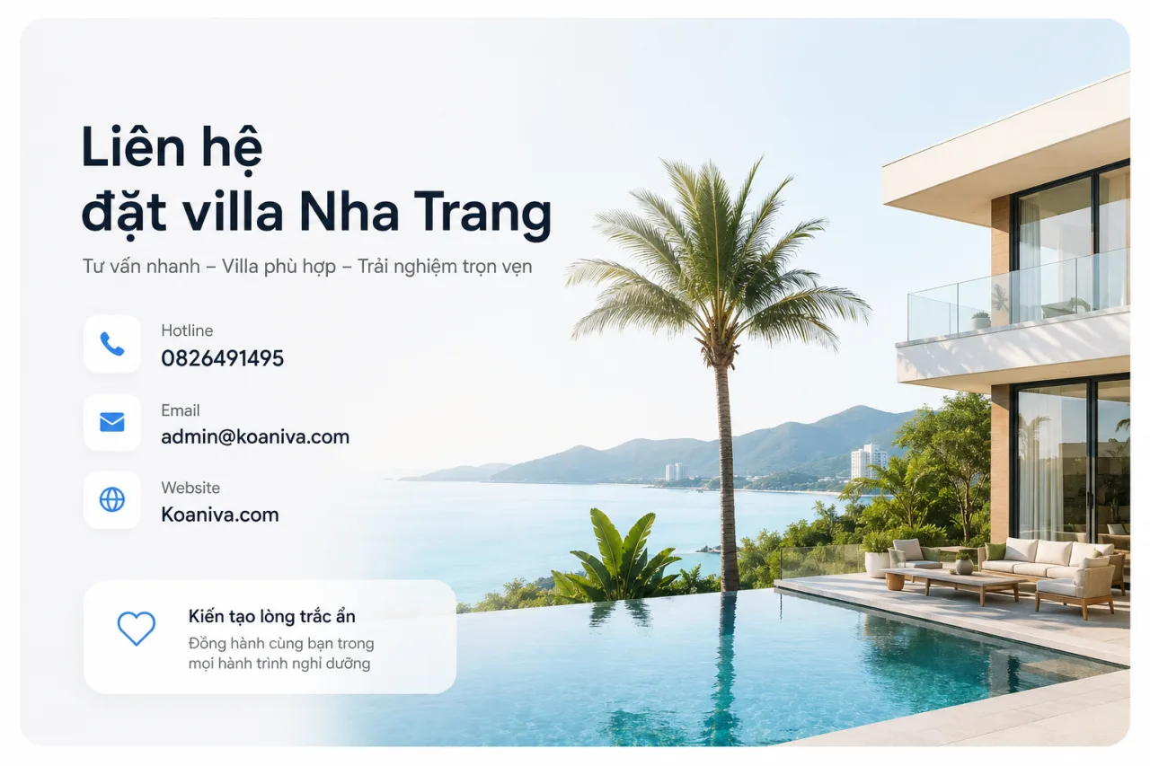 Liên hệ đặt villa Nha Trang – Hướng dẫn đặt villa nhanh, đúng nhu cầu và tối ưu chi phí