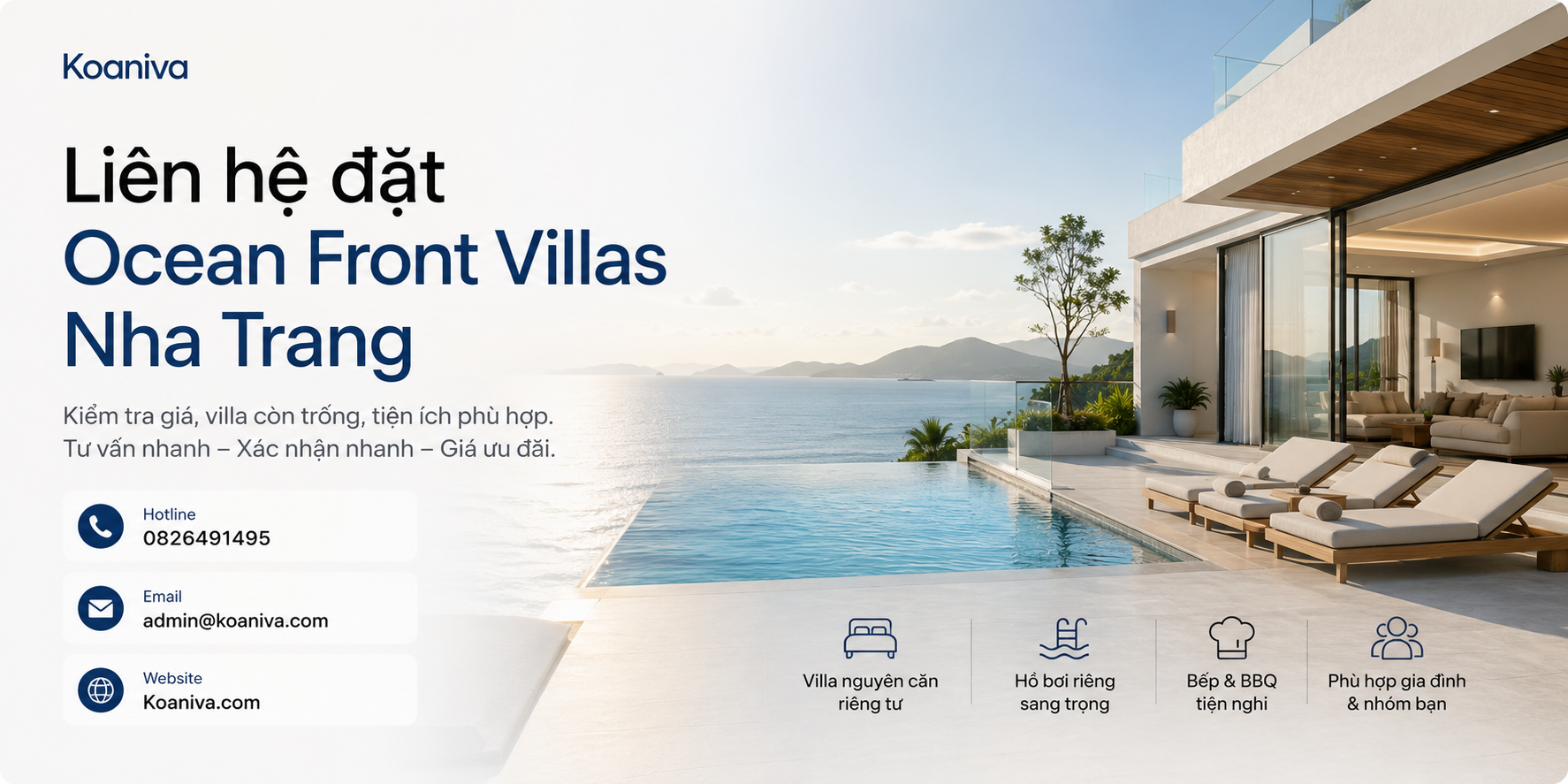 Liên Hệ Đặt Ocean Front Villas Nha Trang: Giá, Review Và Cách Đặt Nhanh Qua Koaniva