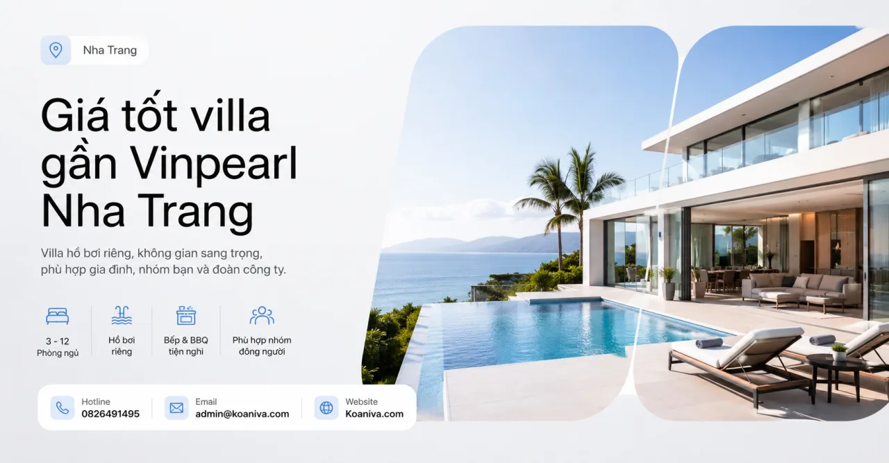 Giá tốt villa gần Vinpearl Nha Trang: Kinh nghiệm chọn villa đẹp, thuận tiện và phù hợp ngân sách