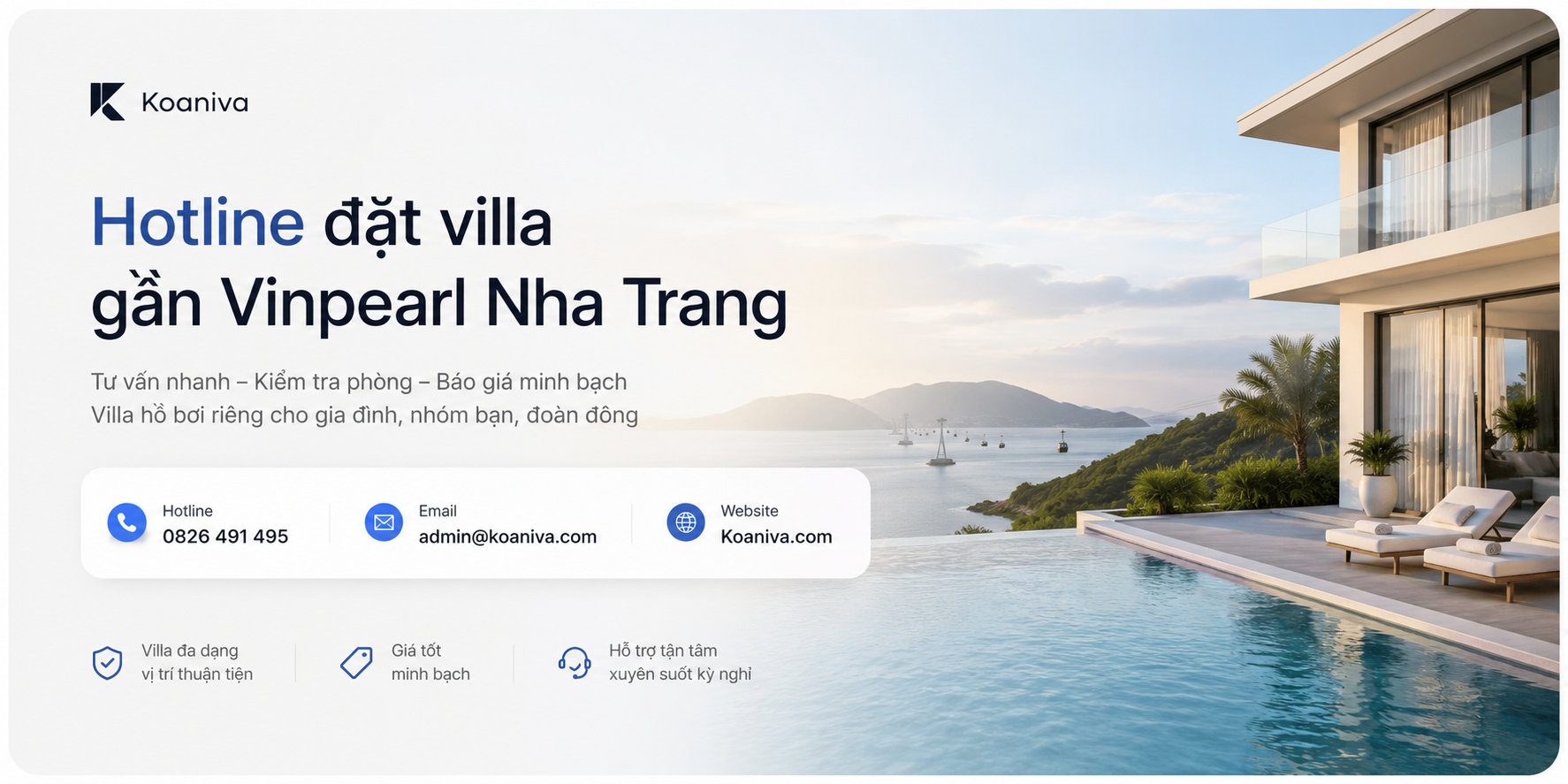 Hotline đặt villa gần Vinpearl Nha Trang: Tư vấn nhanh, kiểm tra phòng và báo giá minh bạch