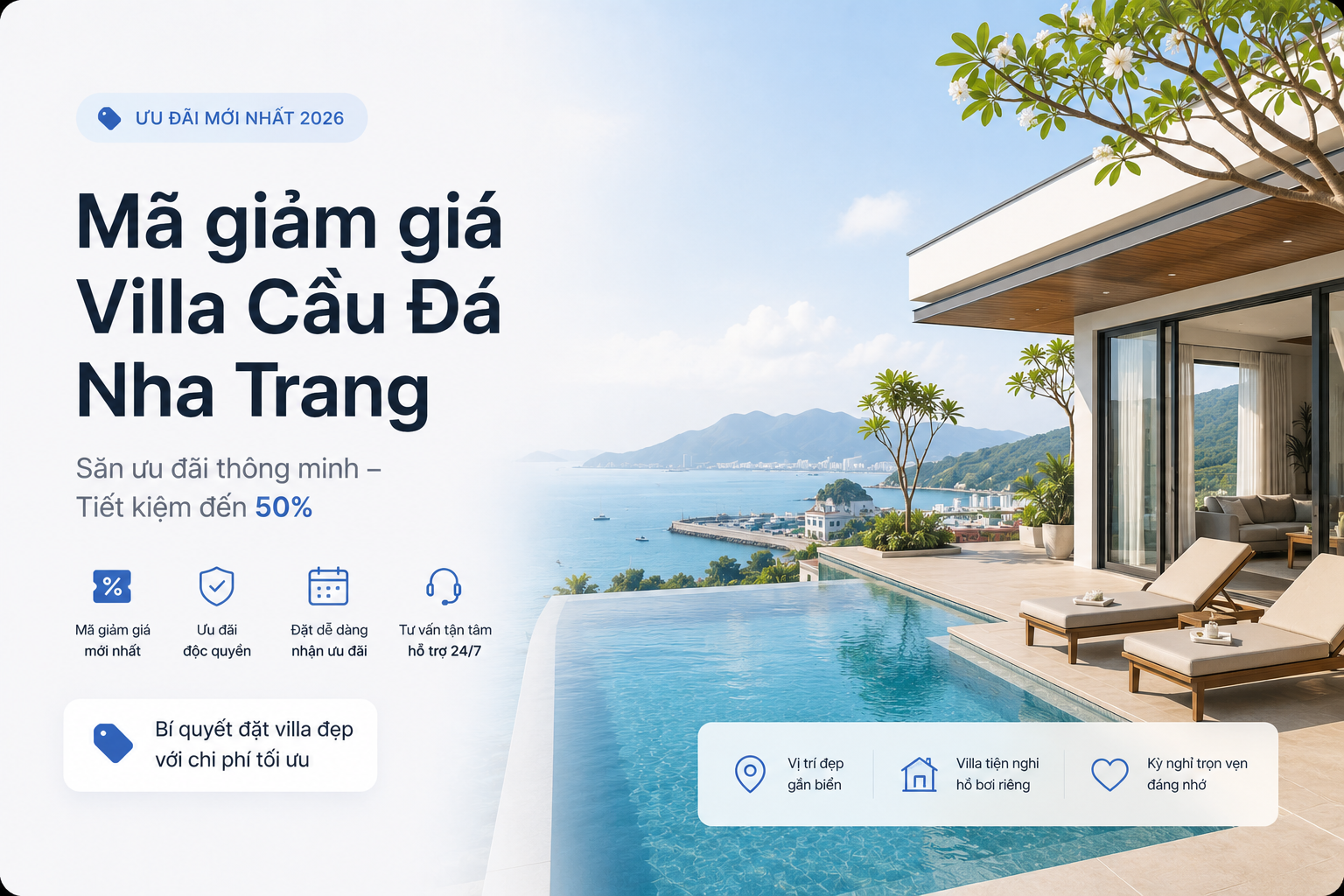 Mã giảm giá Villa Cầu Đá Nha Trang mới nhất 2026 – Cách săn ưu đãi tiết kiệm đến 50%