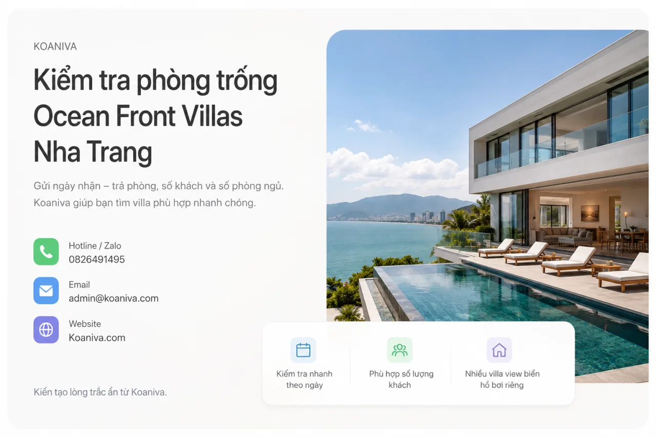 KIỂM TRA PHÒNG TRỐNG OCEAN FRONT VILLAS NHA TRANG