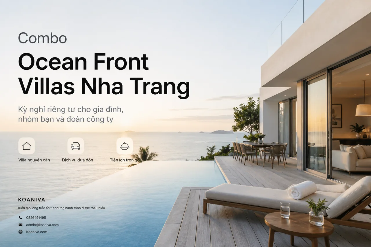 Combo Ocean Front Villas Nha Trang: Giải pháp nghỉ dưỡng riêng tư cho gia đình và nhóm đông