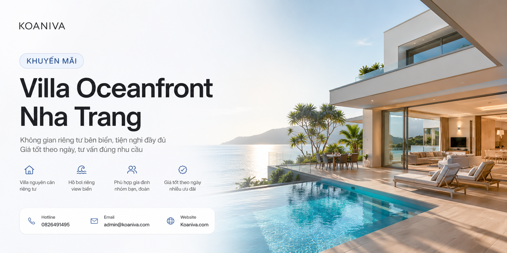 Khuyến mãi villa Oceanfront Nha Trang: Giá tốt, tư vấn đúng nhu cầu cùng Koaniva