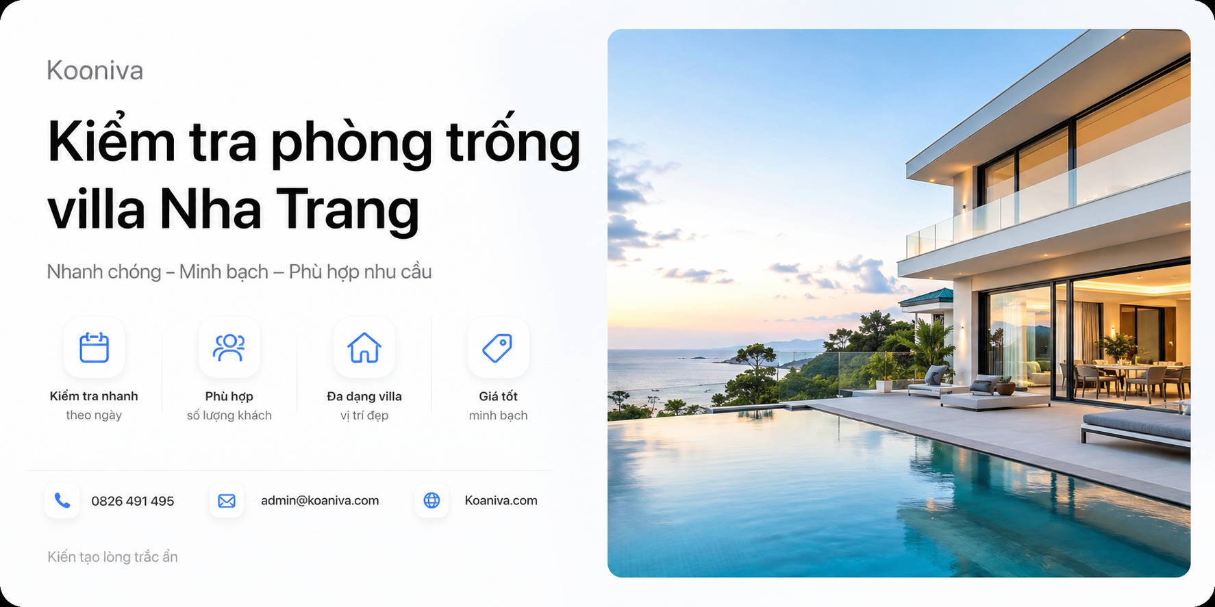 Kiểm tra phòng trống villa Nha Trang nhanh chóng, minh bạch cùng Koaniva