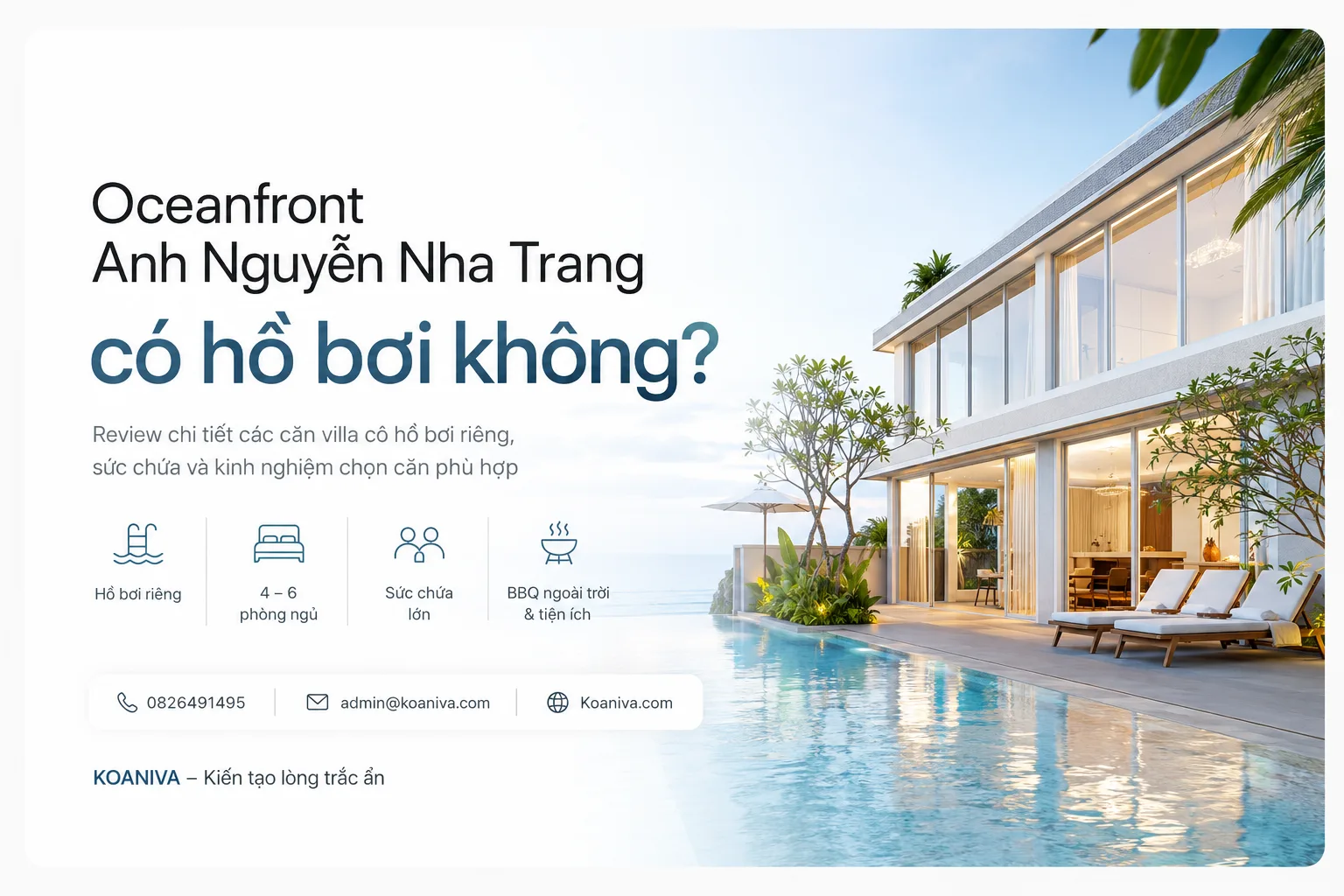 Oceanfront Anh Nguyễn Nha Trang có hồ bơi không? Thông tin chi tiết trước khi đặt villa
