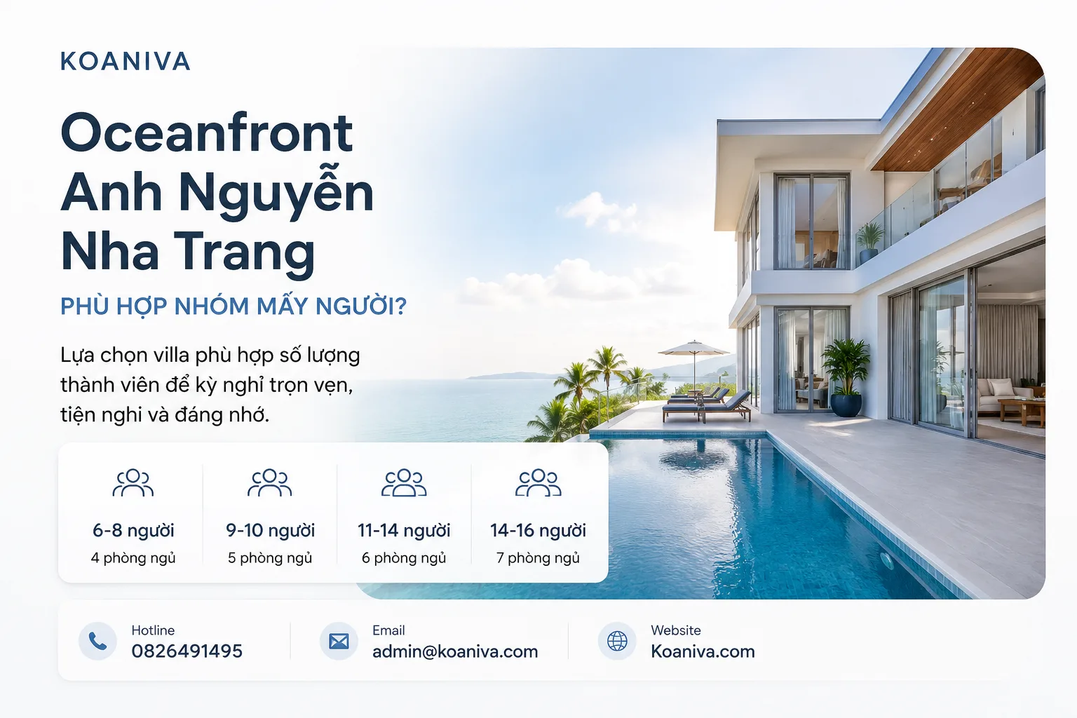 Oceanfront Anh Nguyễn Nha Trang phù hợp nhóm mấy người?