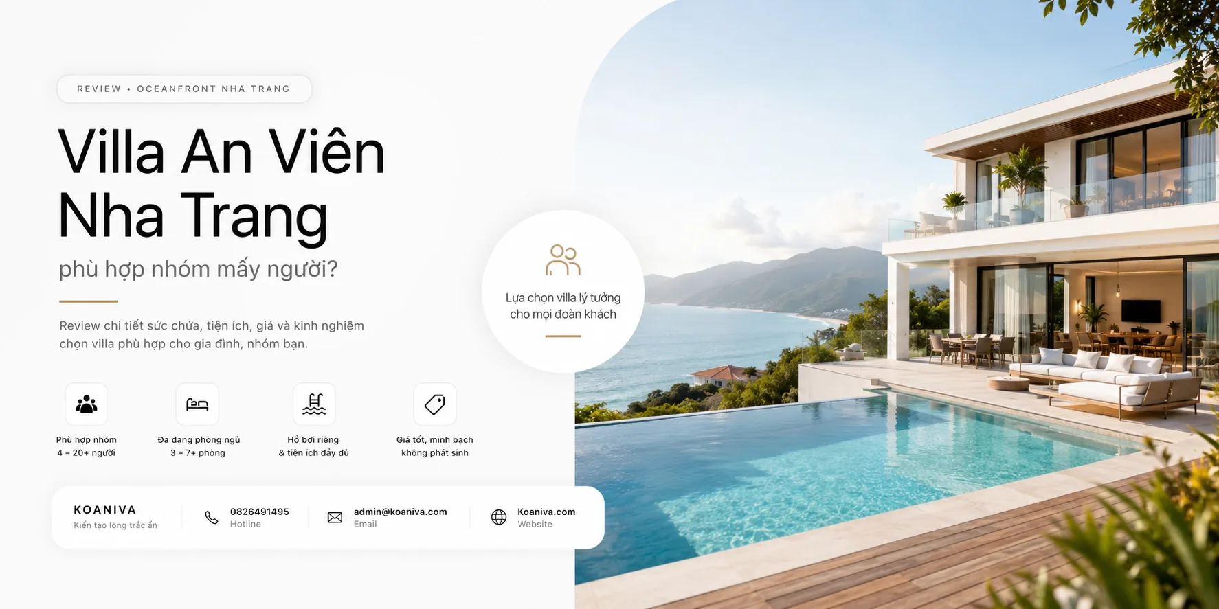 Villa An Viên Nha Trang phù hợp nhóm mấy người? Review sức chứa và cách chọn villa thực tế