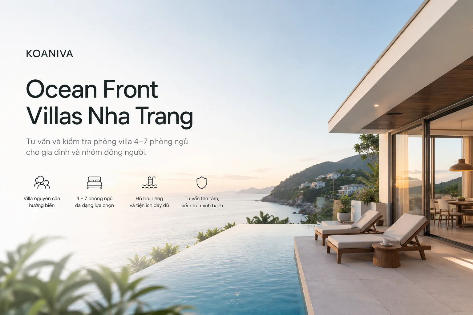 Koaniva Ocean Front Villas Nha Trang: Tư vấn và kiểm tra phòng