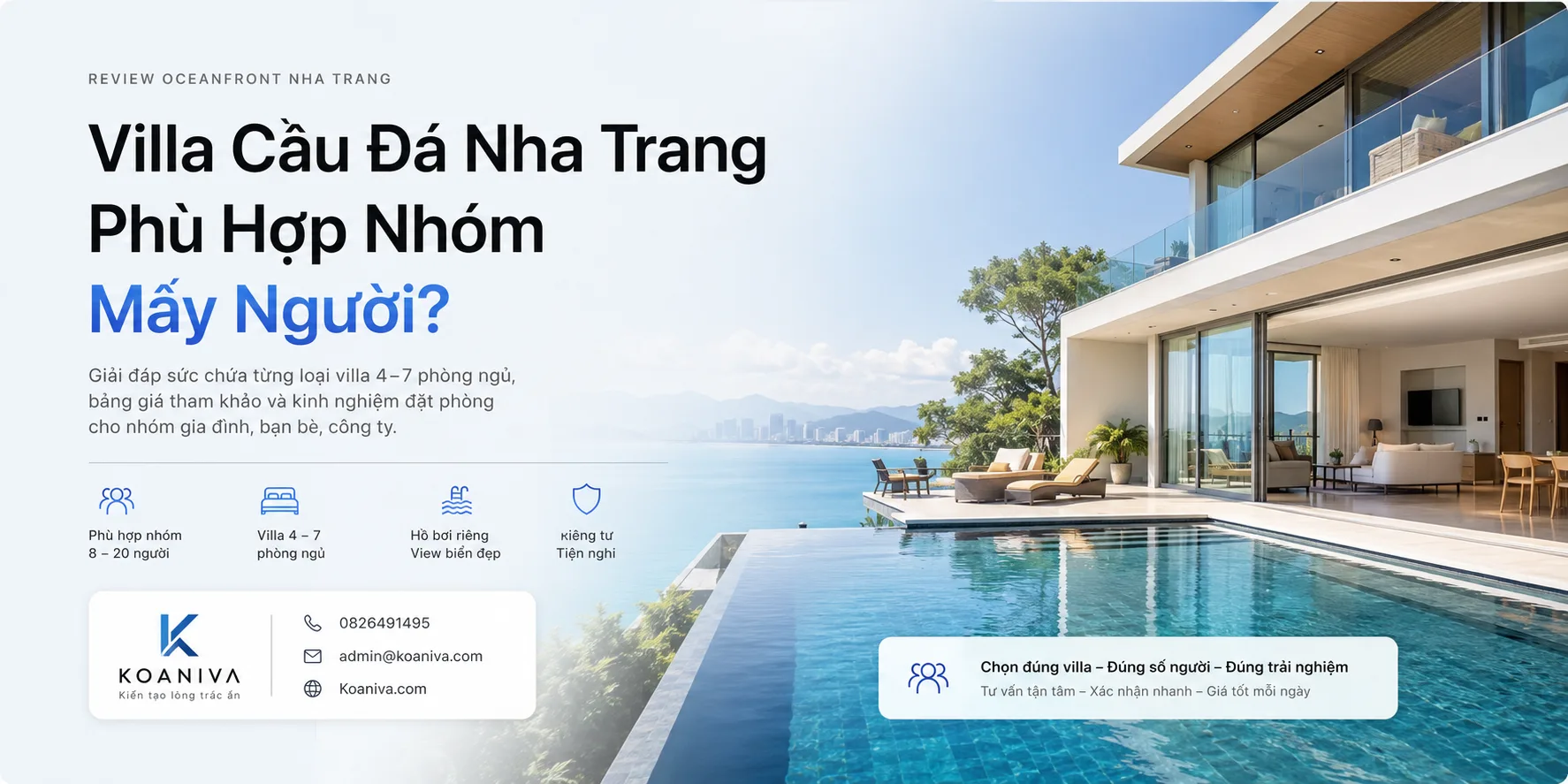 Review Oceanfront Nha Trang: Villa Cầu Đá Nha Trang Phù Hợp Nhóm Mấy Người?