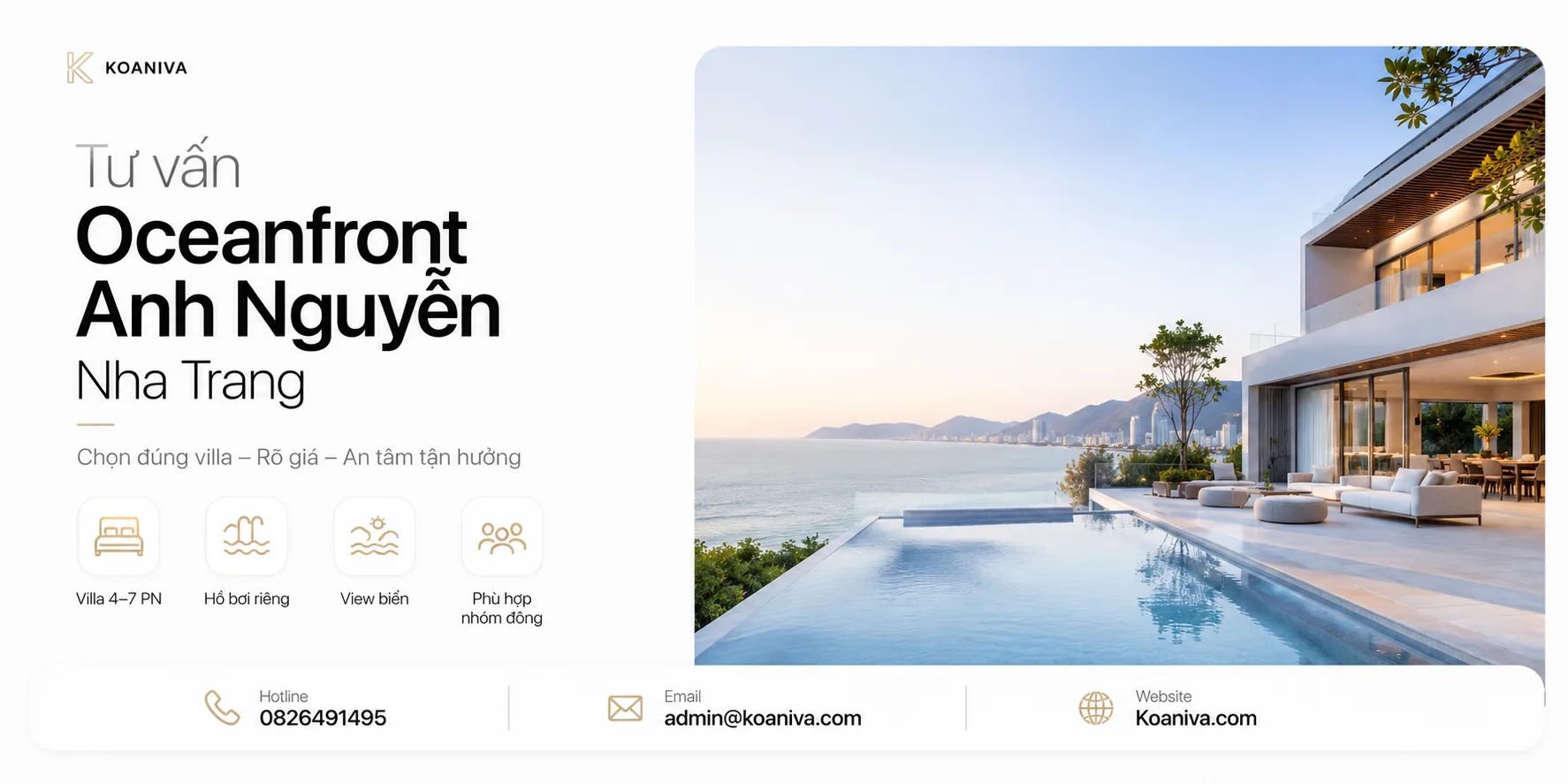 Tư vấn Oceanfront Anh Nguyễn Nha Trang Koaniva: Chọn đúng villa, rõ giá và an tâm đặt phòng