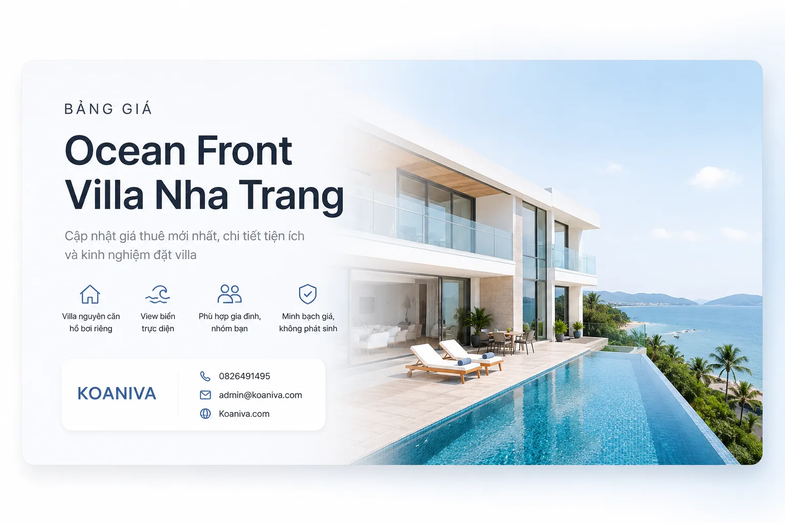 Bảng giá Ocean Front Villa Nha Trang mới nhất: Giá thuê, phụ thu và kinh nghiệm đặt villa