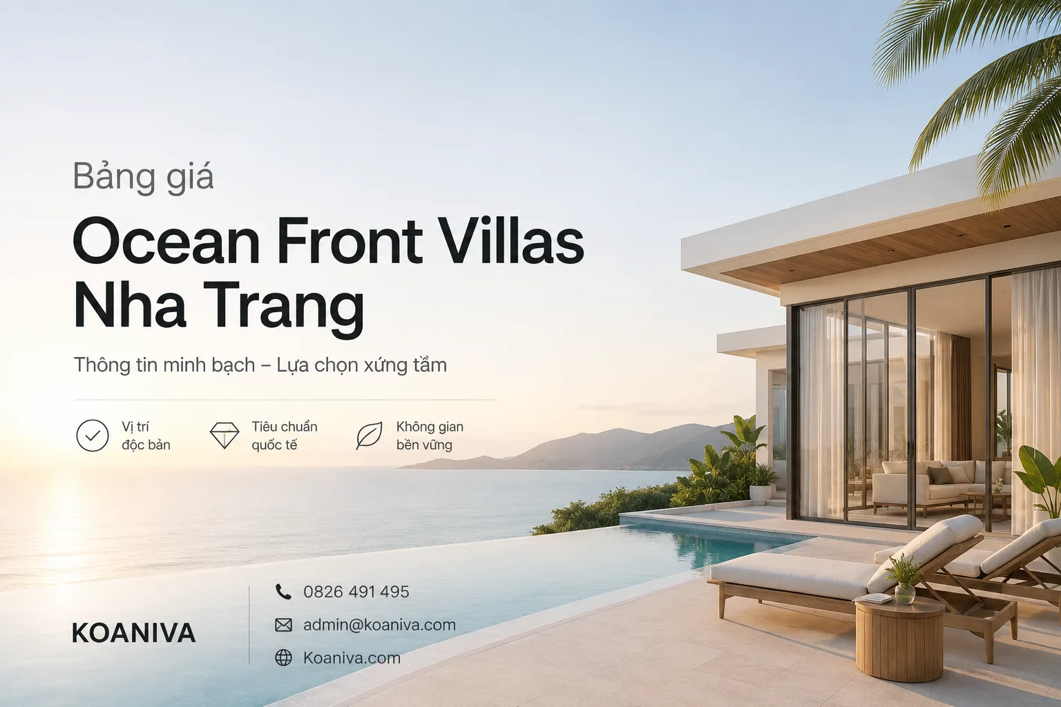 Bảng giá Ocean Front Villas Nha Trang mới nhất: Giá thuê, loại căn và kinh nghiệm đặt villa