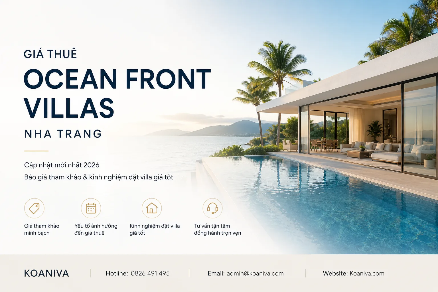 Giá Thuê Ocean Front Villas Nha Trang Mới Nhất 2026: Báo Giá Tham Khảo & Kinh Nghiệm Đặt Villa Giá Tốt