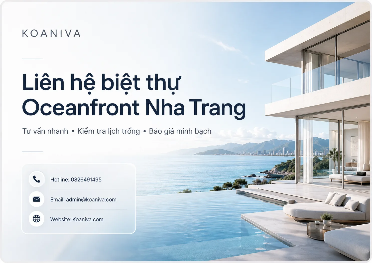  Liên hệ biệt thự Oceanfront Nha Trang | Koaniva