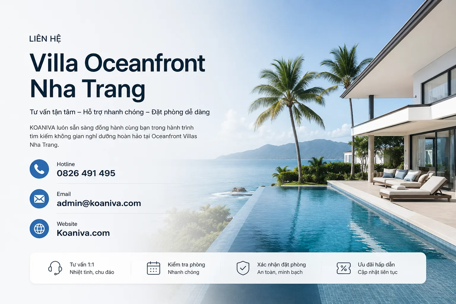 Liên hệ Villa Oceanfront Nha Trang nhanh nhất qua Koaniva