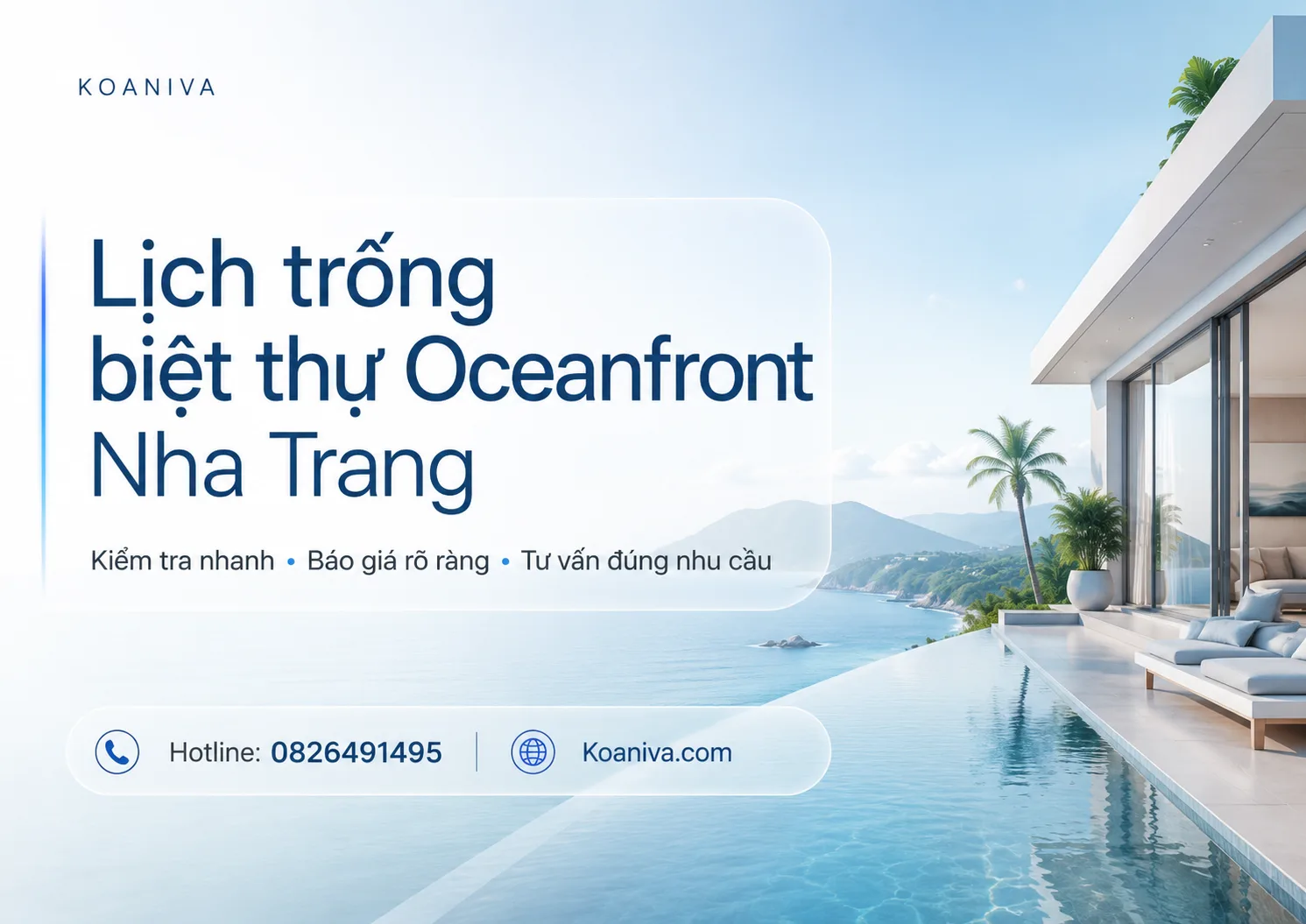Lịch trống biệt thự Oceanfront Nha Trang: Kiểm tra nhanh, báo giá rõ ràng