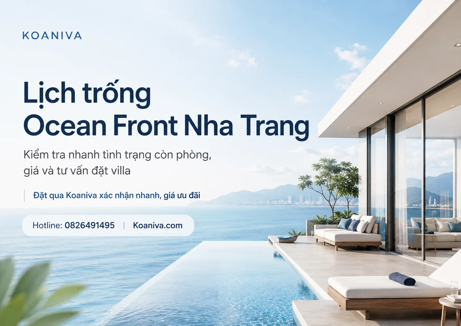 Lịch trống Ocean Front Nha Trang – Kiểm tra villa còn phòng và giá ưu đãi