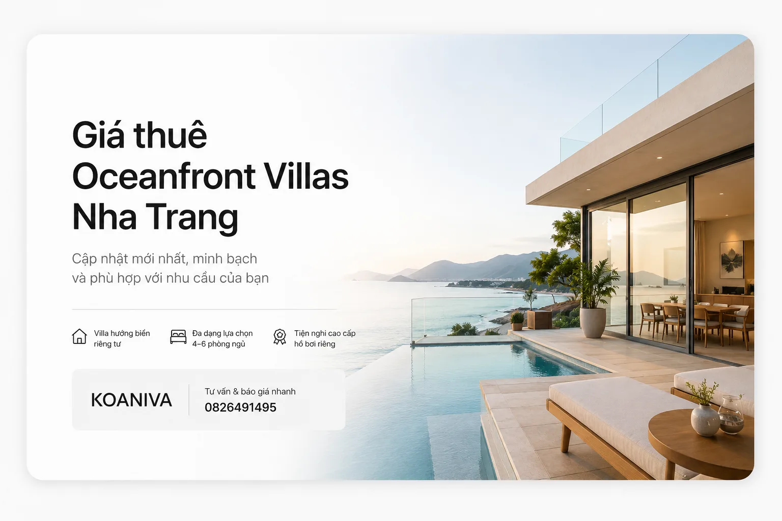 Giá thuê Oceanfront Villas Nha Trang mới nhất: Cách chọn villa phù hợp và nhận báo giá nhanh