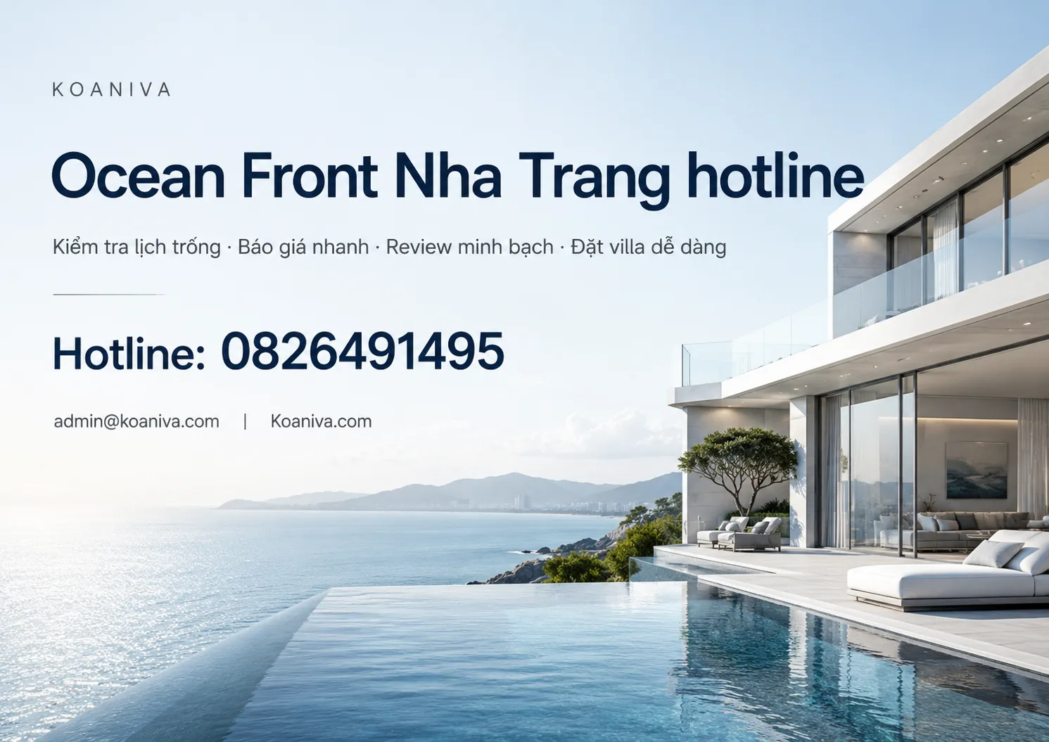 Ocean Front Nha Trang hotline – Liên hệ đặt villa nhanh, kiểm tra giá và lịch trống