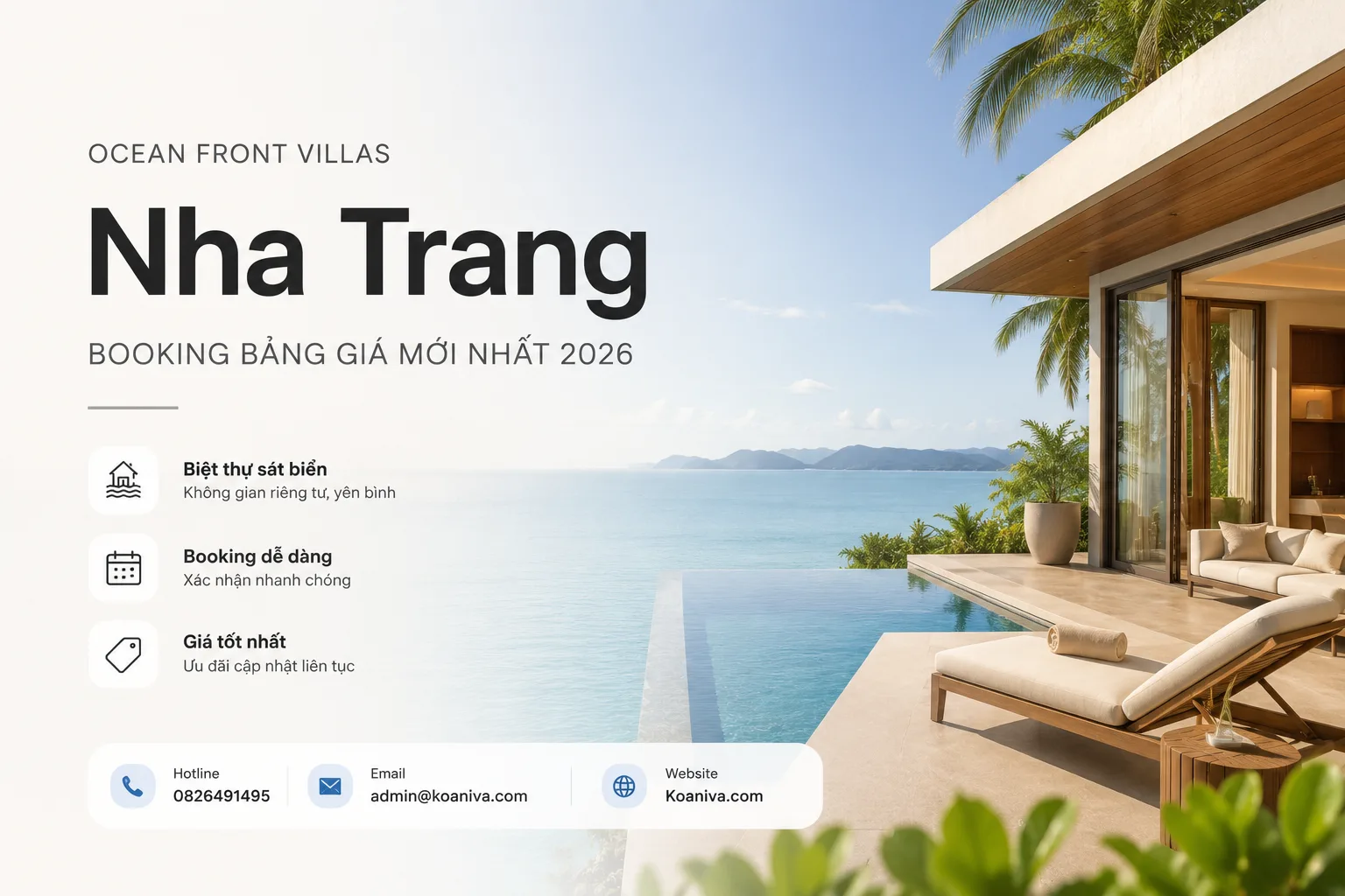 Ocean Front Villas Nha Trang Booking Bảng Giá 2026 | Đặt biệt thự nghỉ dưỡng chính hãng, ưu đãi mới nhất