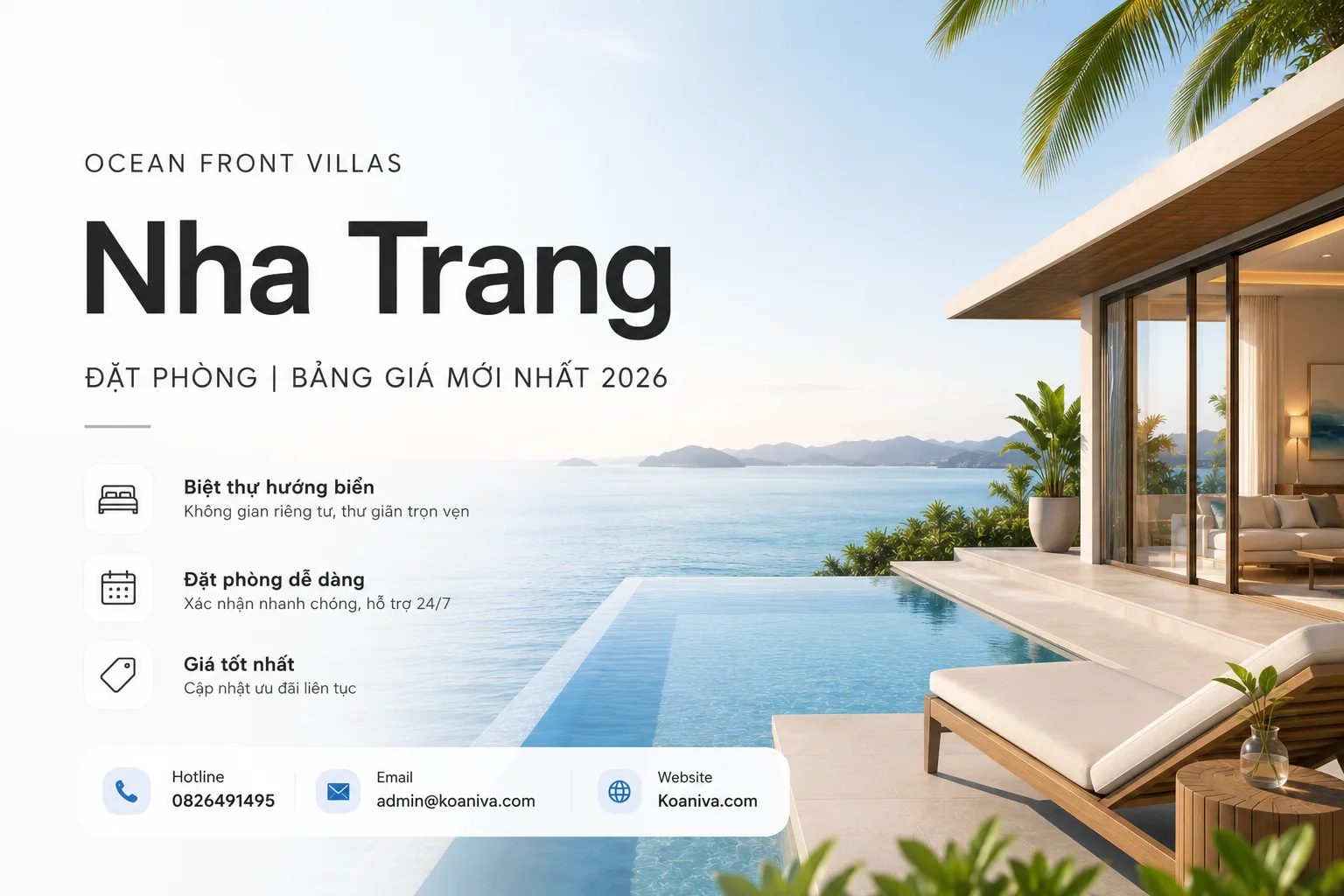 Ocean Front Villas Nha Trang Đặt Phòng Bảng Giá 2026 | Cập nhật giá mới nhất và ưu đãi hấp dẫn