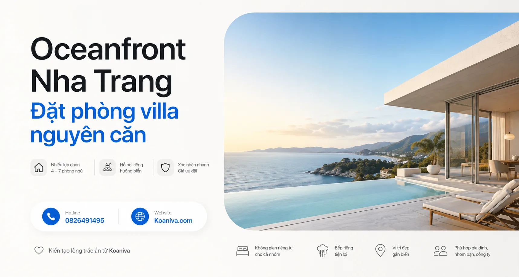 Oceanfront Nha Trang đặt phòng: Giá thuê, review và kinh nghiệm chọn villa phù hợp
