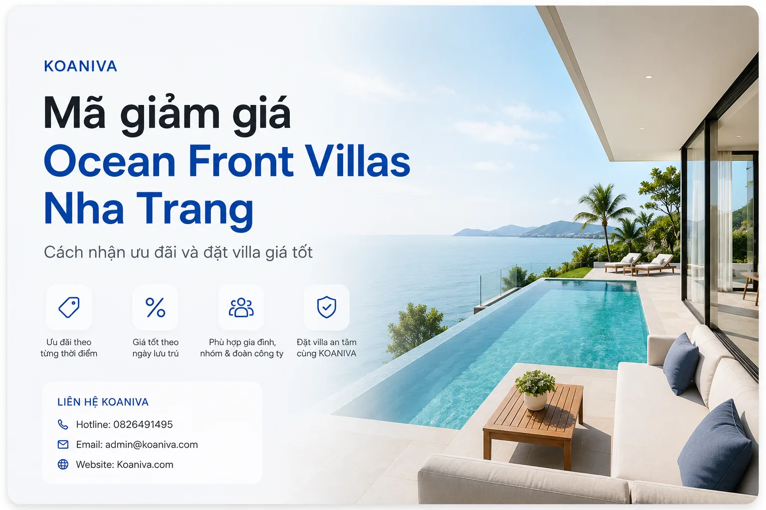 Mã giảm giá Ocean Front Villas Nha Trang: Cách nhận ưu đãi và đặt villa giá tốt