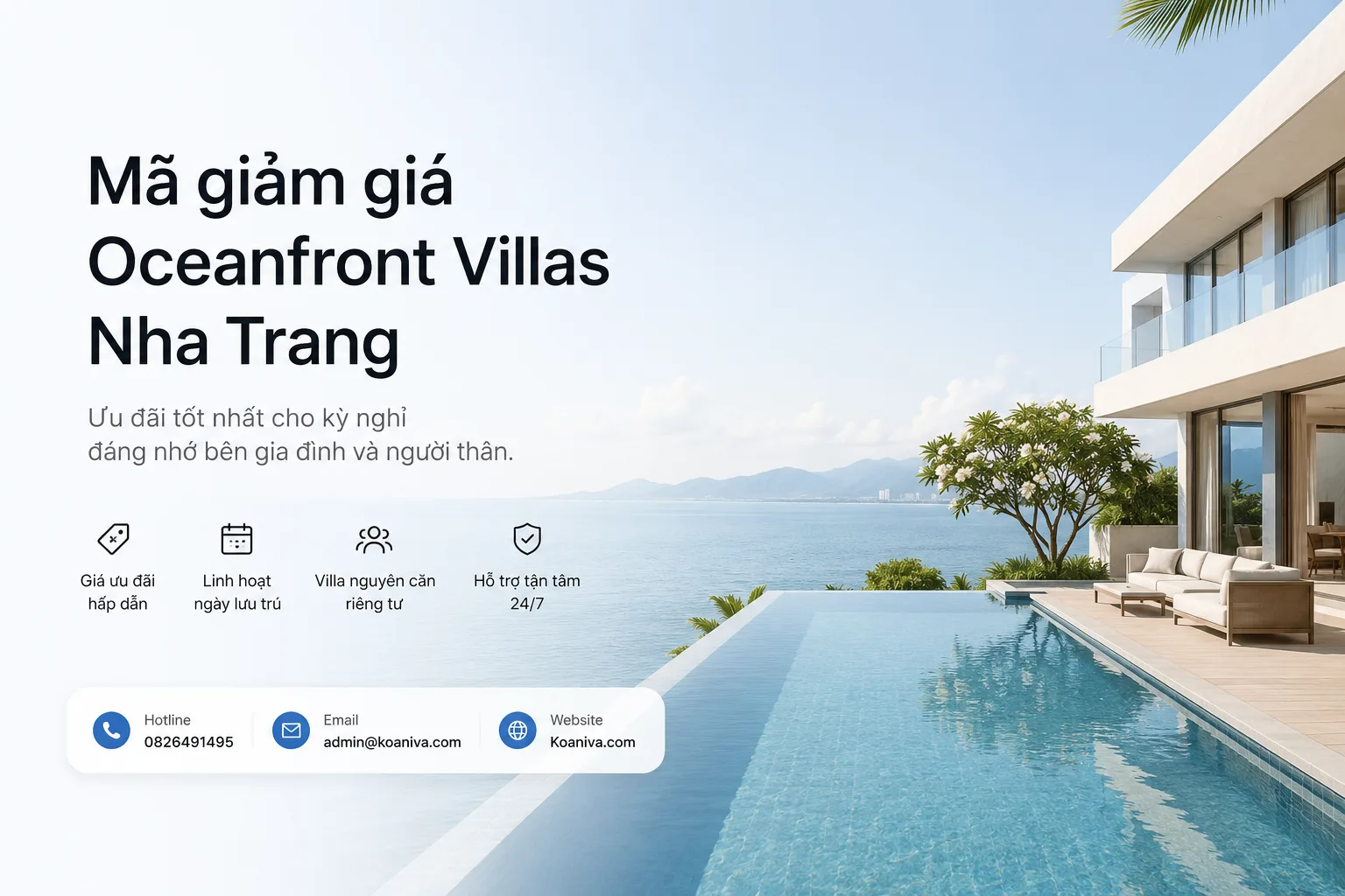 Mã giảm giá Oceanfront Villas Nha Trang: Cách nhận ưu đãi và đặt villa giá tốt