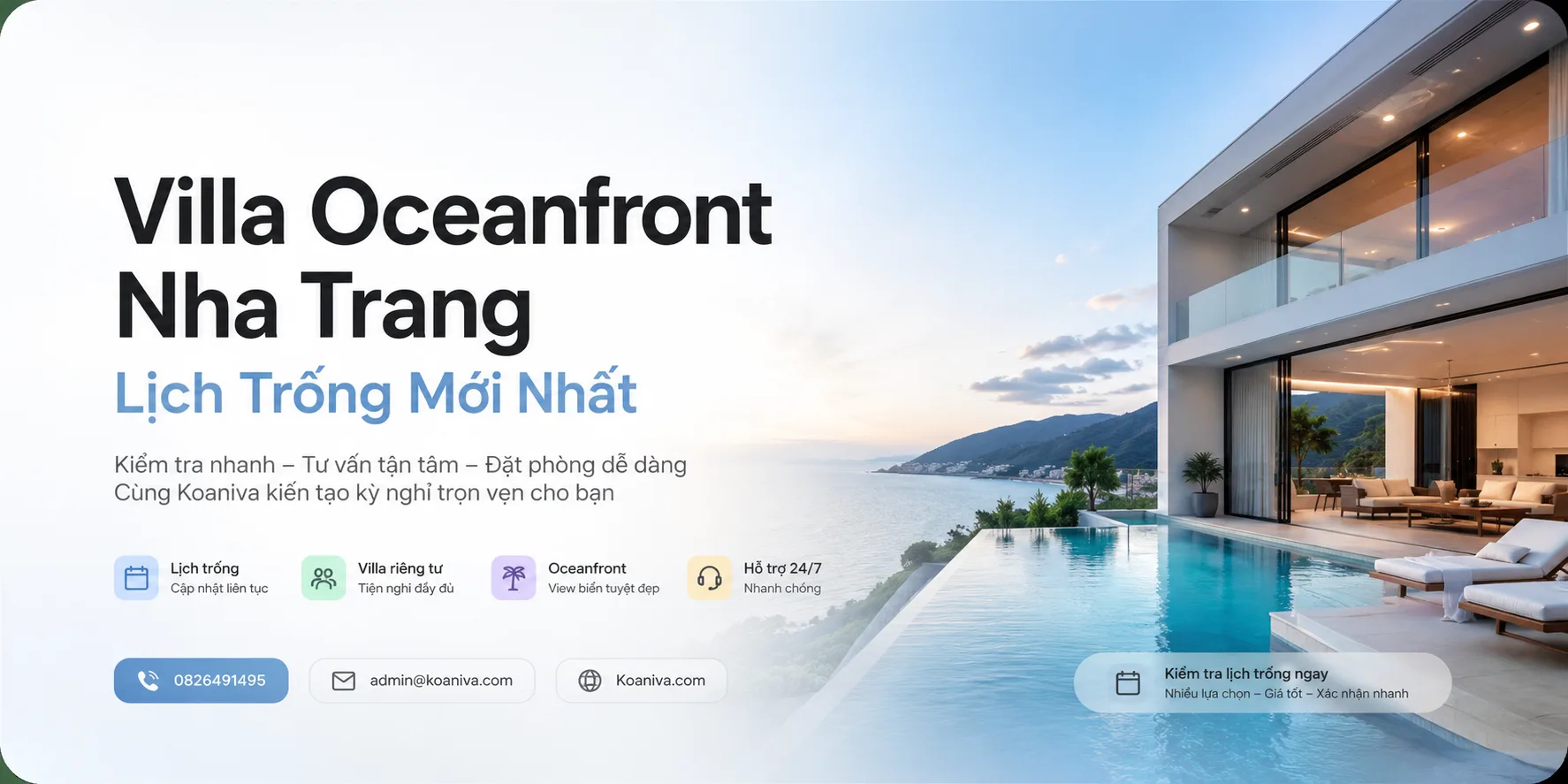 Villa Oceanfront Nha Trang lịch trống mới nhất | Koaniva