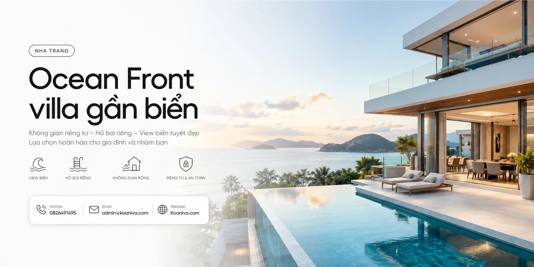 Ocean Front villa Nha Trang gần biển: Giá, review và kinh nghiệm đặt villa