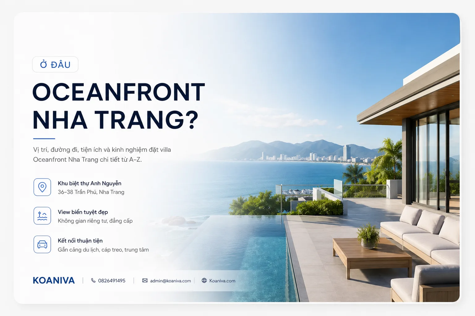 Oceanfront Nha Trang ở đâu? Vị trí, đường đi và kinh nghiệm đặt villa