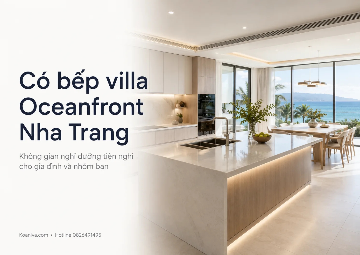 Có bếp villa Oceanfront Nha Trang: Không gian nghỉ dưỡng tiện nghi cho gia đình và nhóm bạn