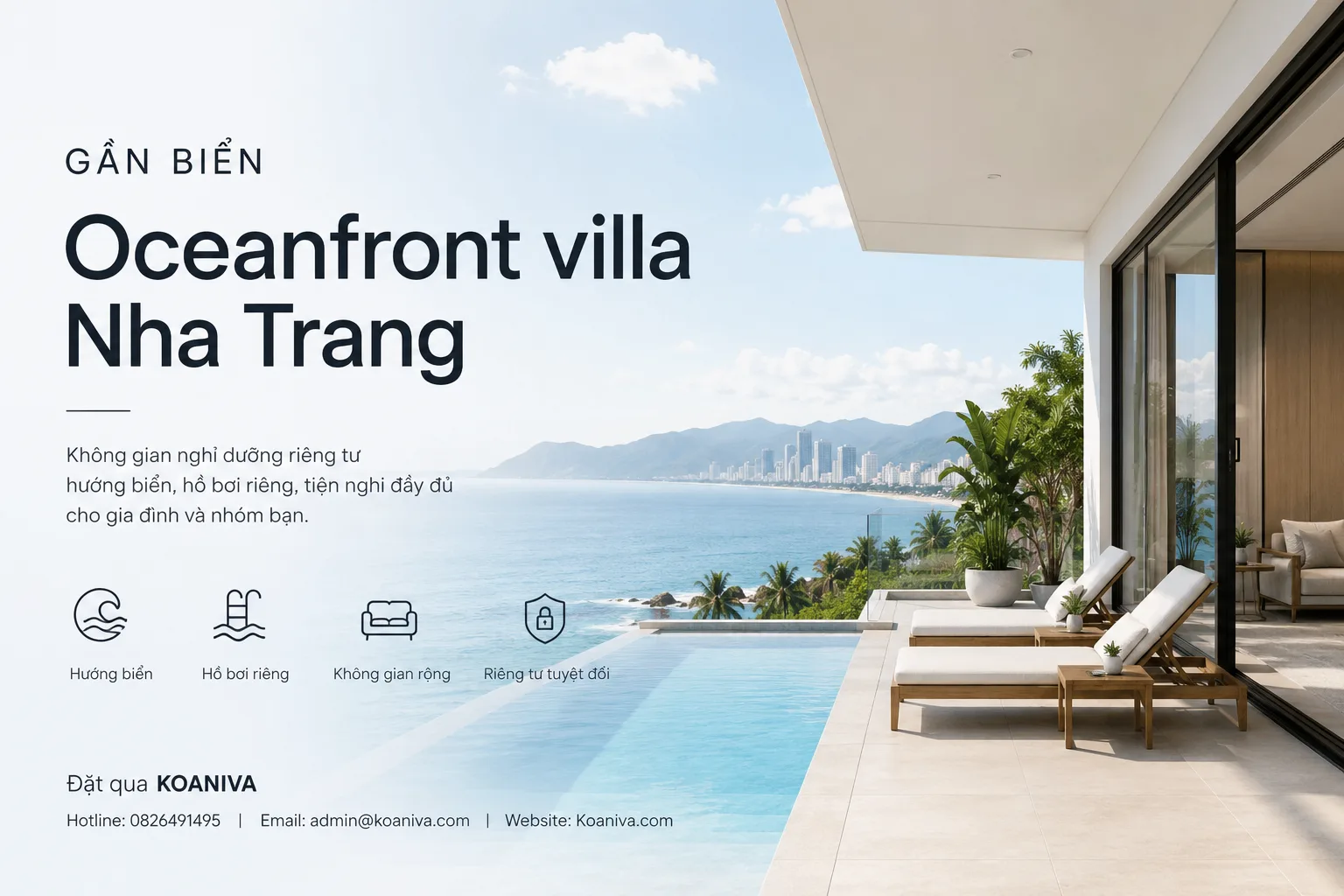 Gần biển Oceanfront villa Nha Trang: Villa view biển đẹp
