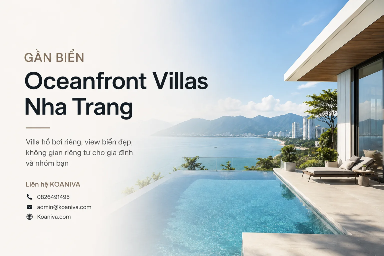 Gần biển Oceanfront Villas Nha Trang – Villa hồ bơi riêng, view biển đẹp | Koaniva
