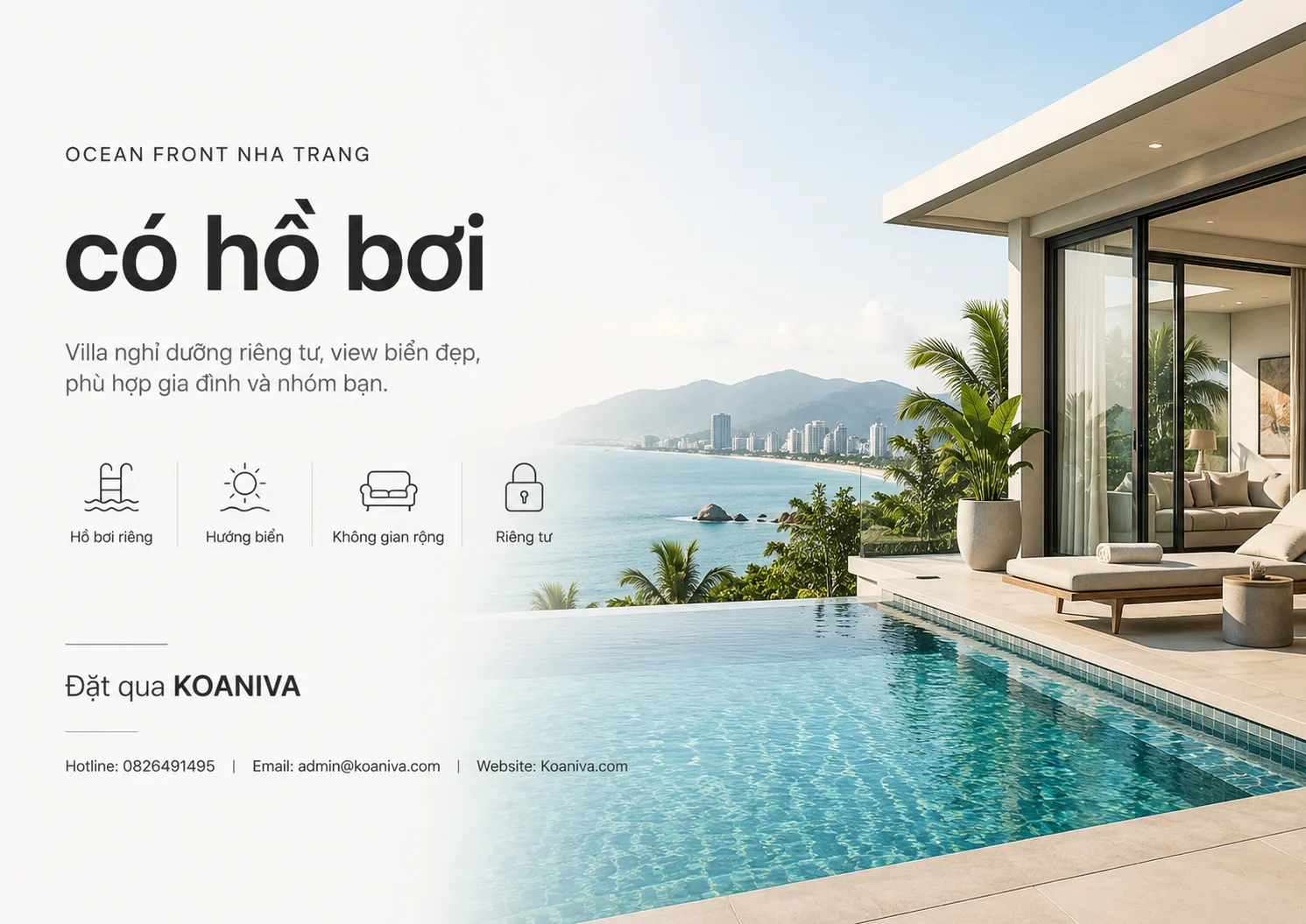 Ocean Front Nha Trang có hồ bơi không? Review villa chi tiết